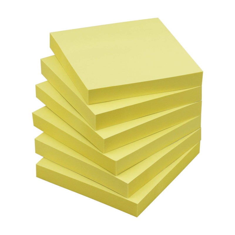 OSBOO Sticky Notes 3x3 Self-Stick Notes Pads with 6 Bright Colors  Easy to Post for Office  Shool  Home  6 Pads/Pack  100 Sheets/Pad (Yellow) - Image 1